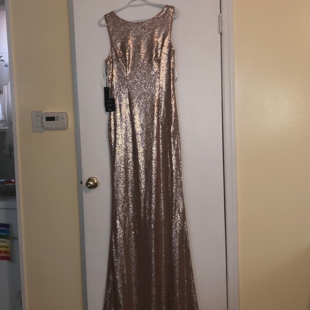 Lulus Gold Sequin Evening Gown